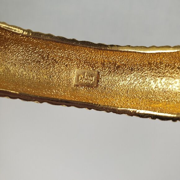 Vintage 80 Signed Joan Rivers Rhinestone Hinged Clamper Wide Bangle Bracelet 6.5 - Picture 14 of 16